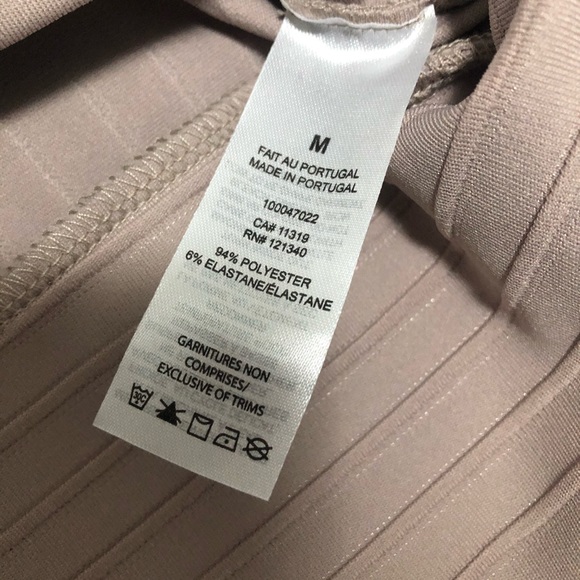 Dynamite Nude Peplum Top with gold buttons M - Picture 5 of 8